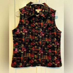 Christopher & Banks Multicolored Tapestry -style Vest |Size Medium